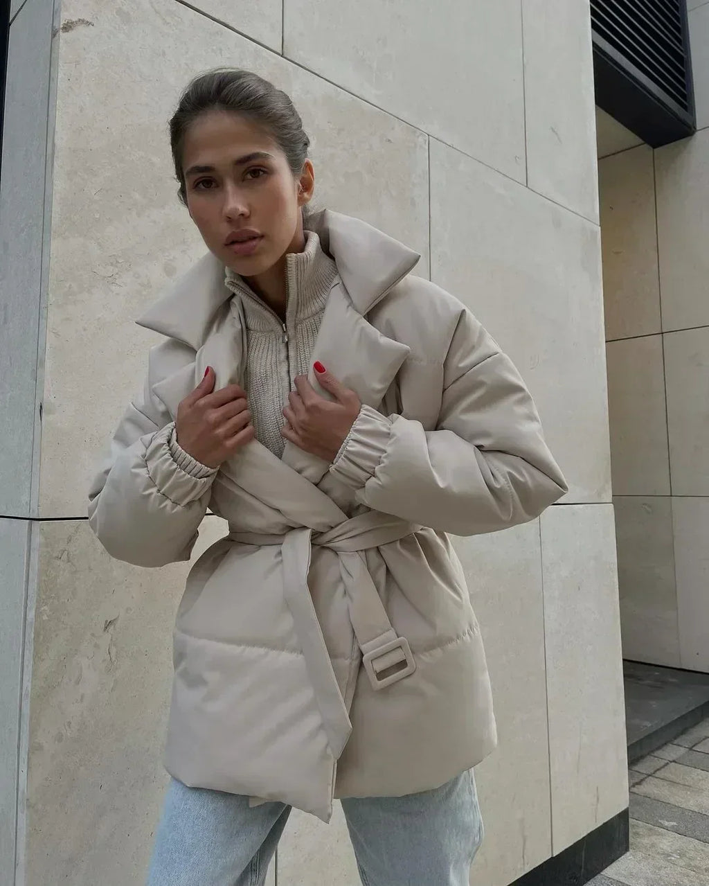 Valenzora - Puffer jacket - With belt
