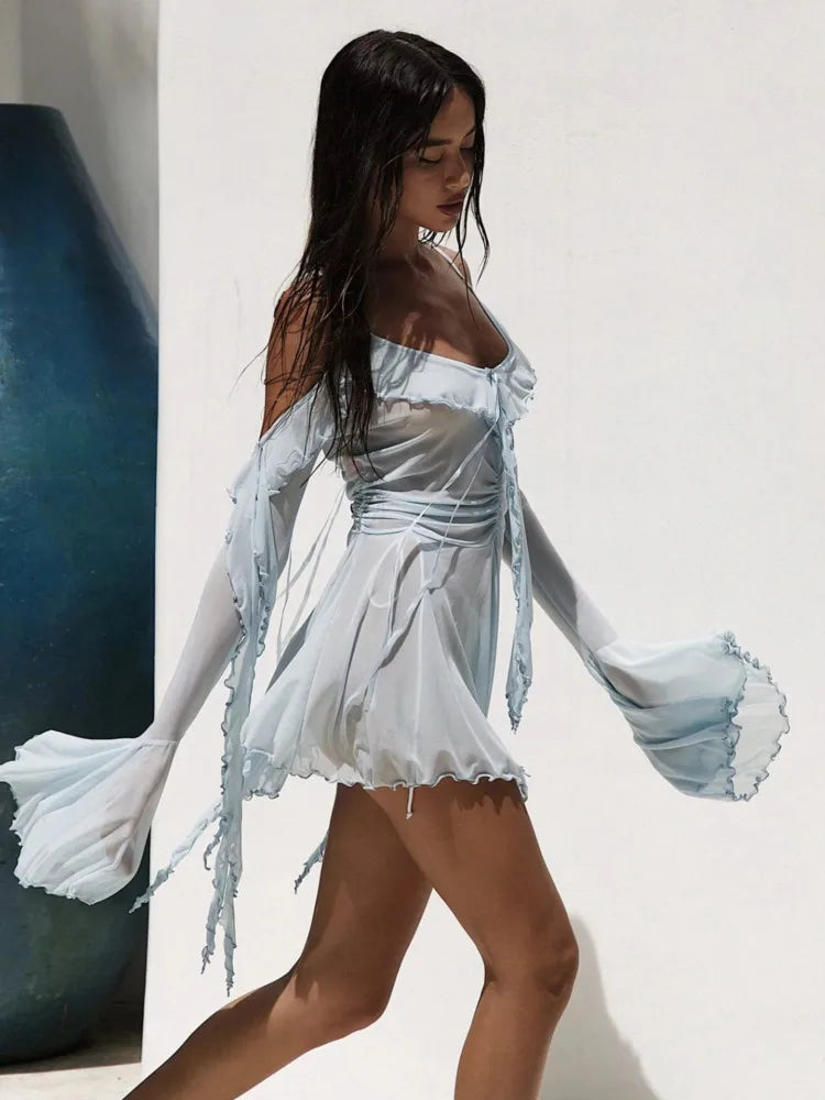 Valenzora | Long-sleeved see-through dress