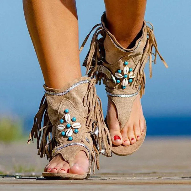 Valenzora | Fransen-Boho-Sandalen