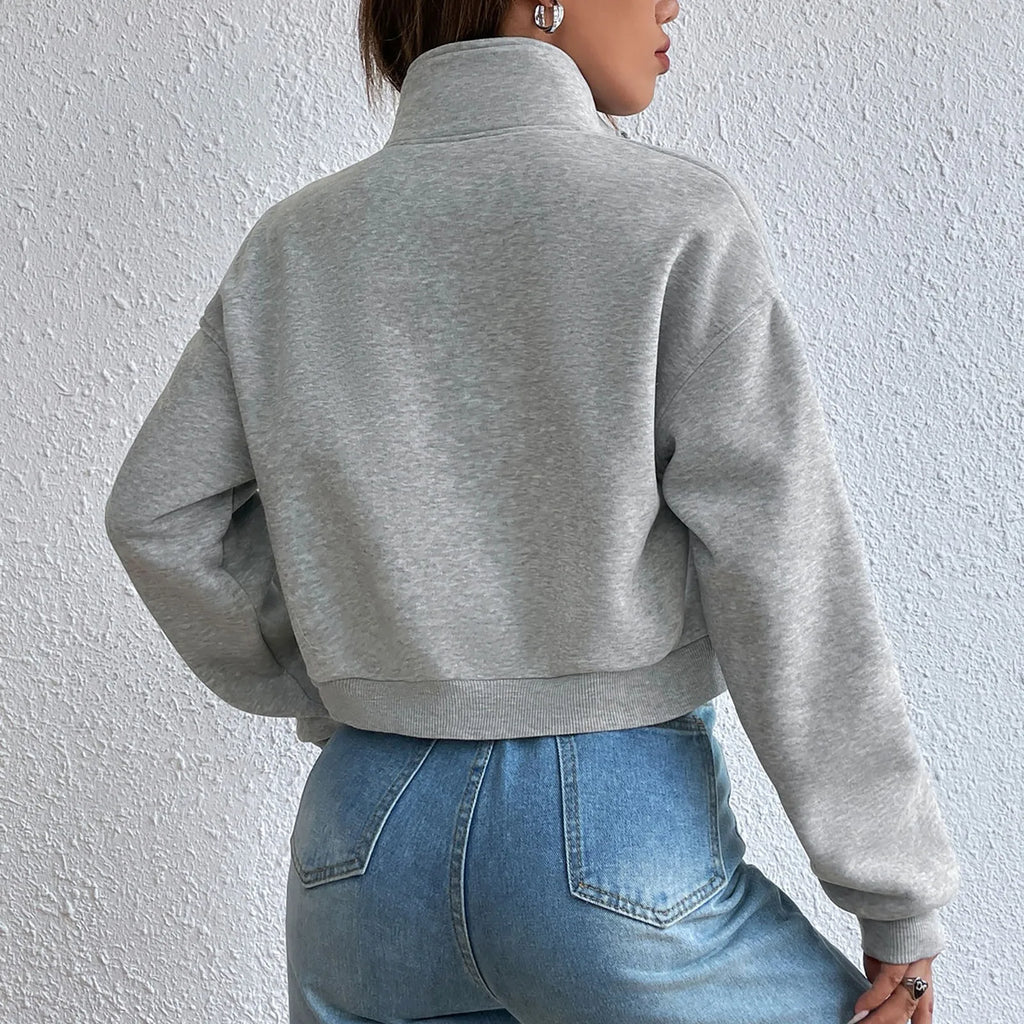Valenzora | Comfortable long-sleeved cropped jacket with pockets