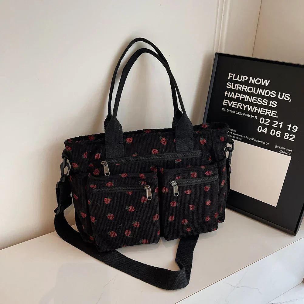 Valenzora | Strawberry Corduroy Bag