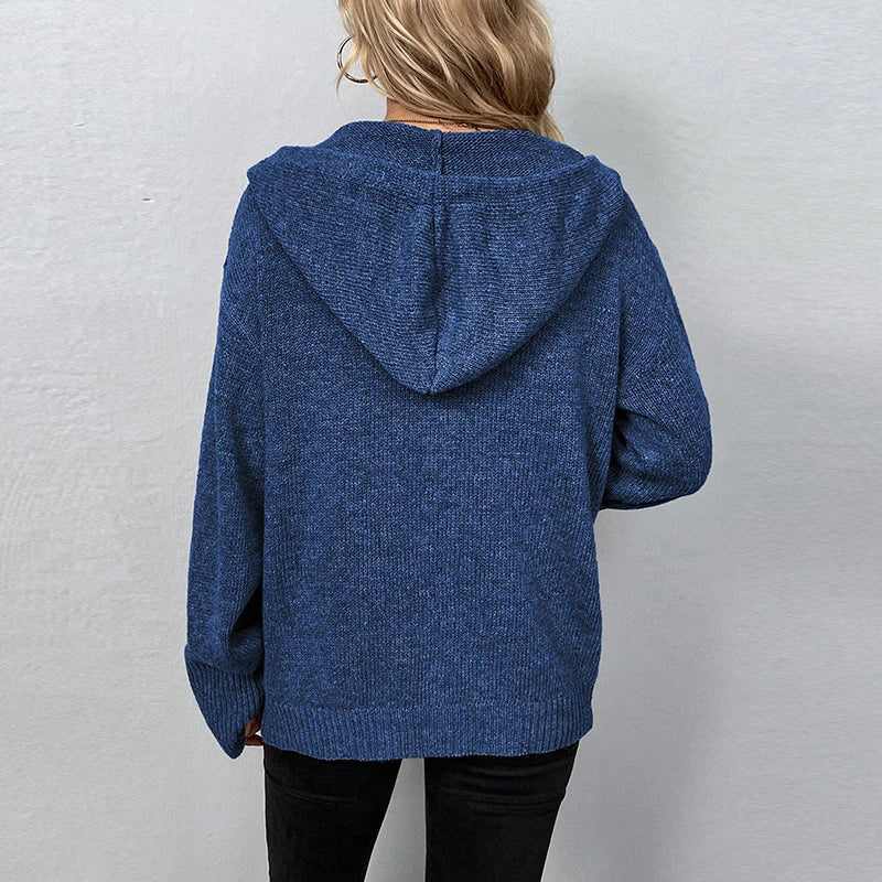Valenzora | Bequemer Cardigan mit Kapuze