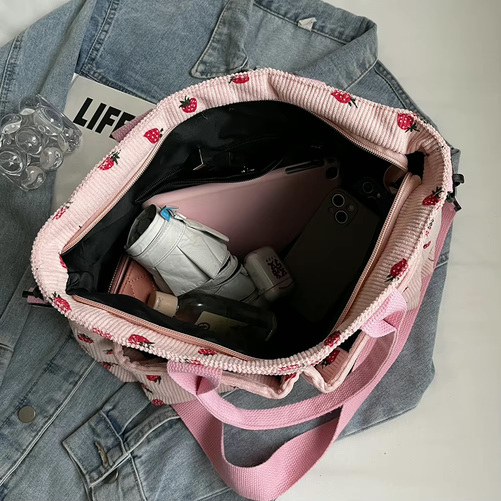 Valenzora | Strawberry Corduroy Bag