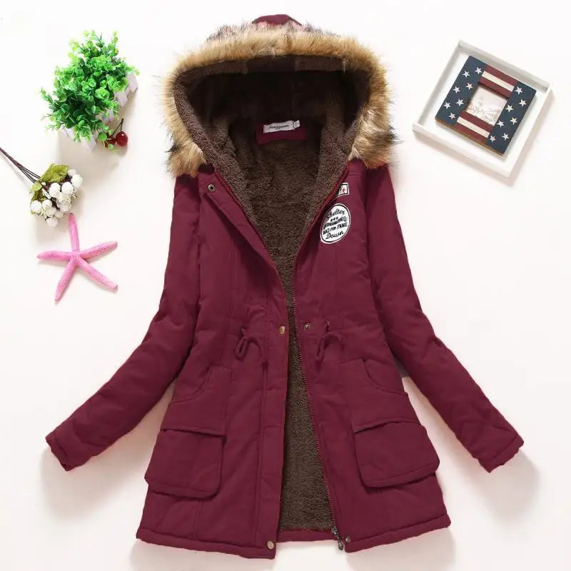Valenzora | Fashionable winter jacket with faux fur trim