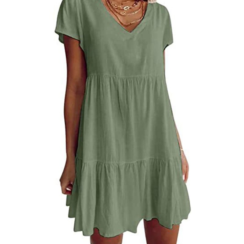 Valenzora short-sleeved woven dress