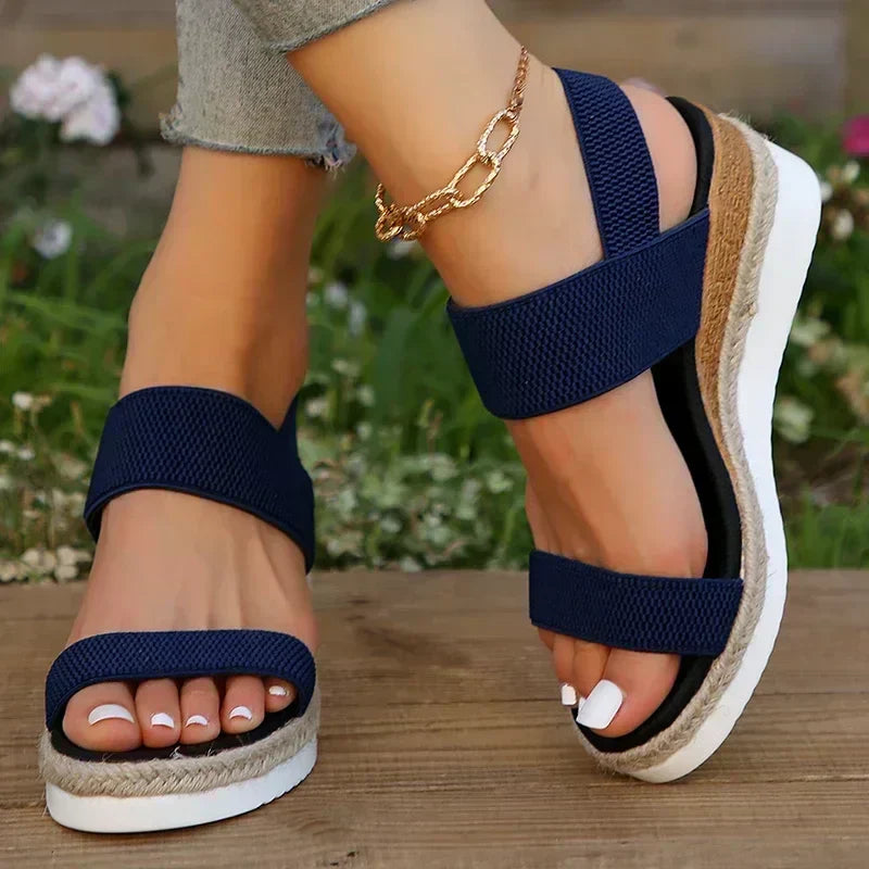 Valenzora | Comfortable knitted wedge sandals for women