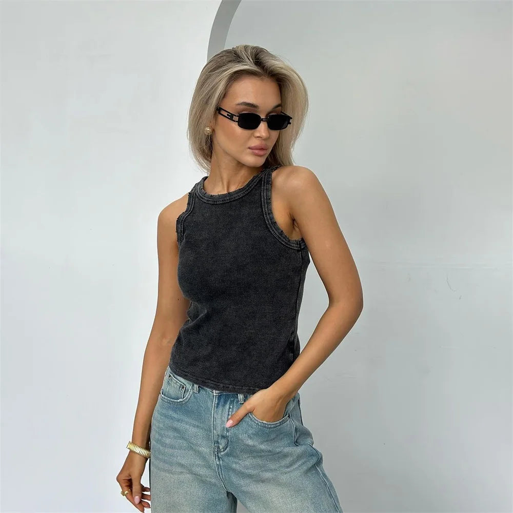 Vintage zerrissenes ärmelloses Tanktop