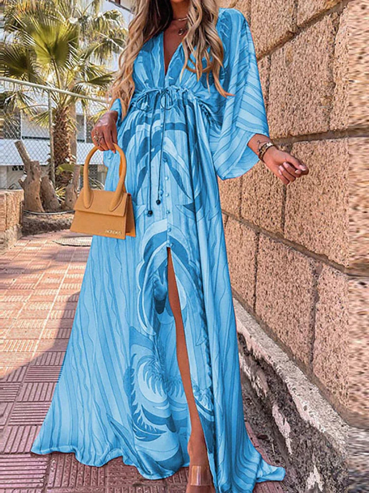 Valenzora | Elegant printed dress for the beach