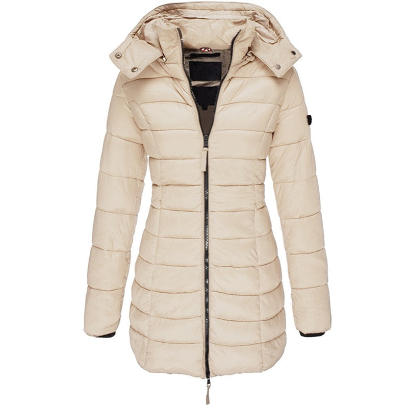 Valenzora Women's Parka Coat | Long winter jacket with hood and down filling