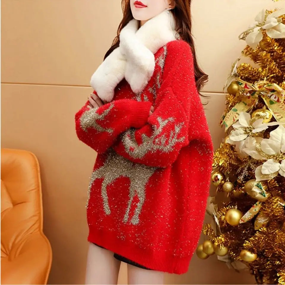 Valenzora – Hässlicher Weihnachtspullover – Locker und warm gestrickter Pullover