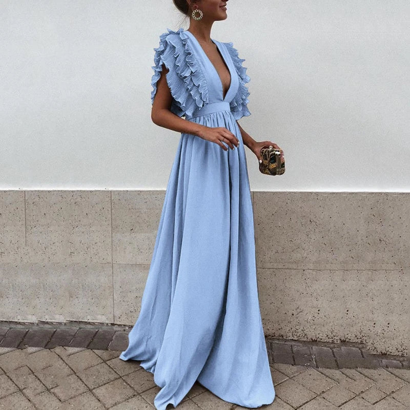 Valenzora - Elegantes Kleid mit gerafften Ärmeln