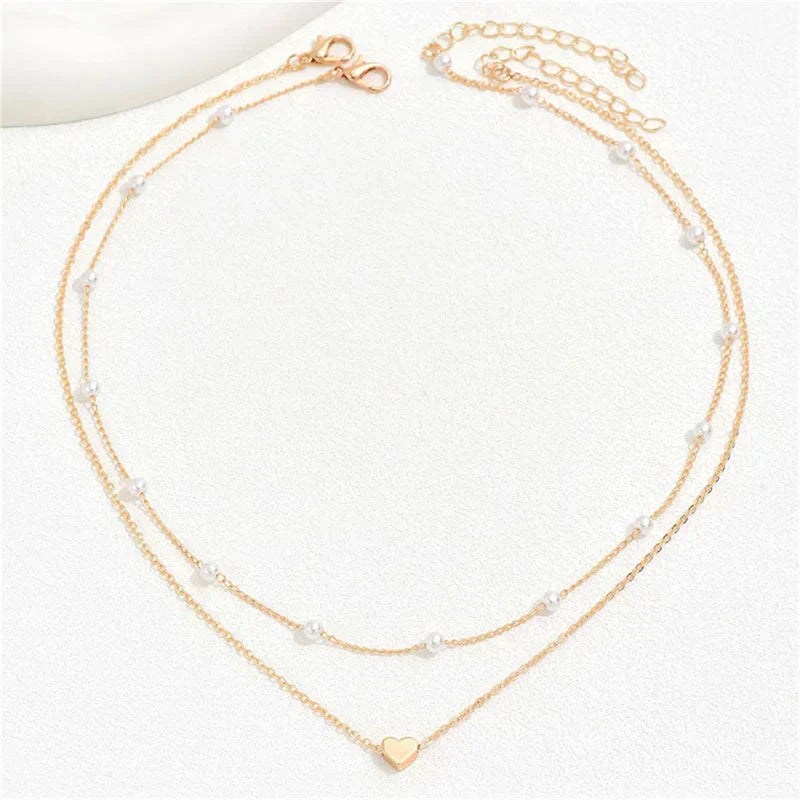 Valenzora | Perlen-Choker-Halskette mit Herz für Frauen