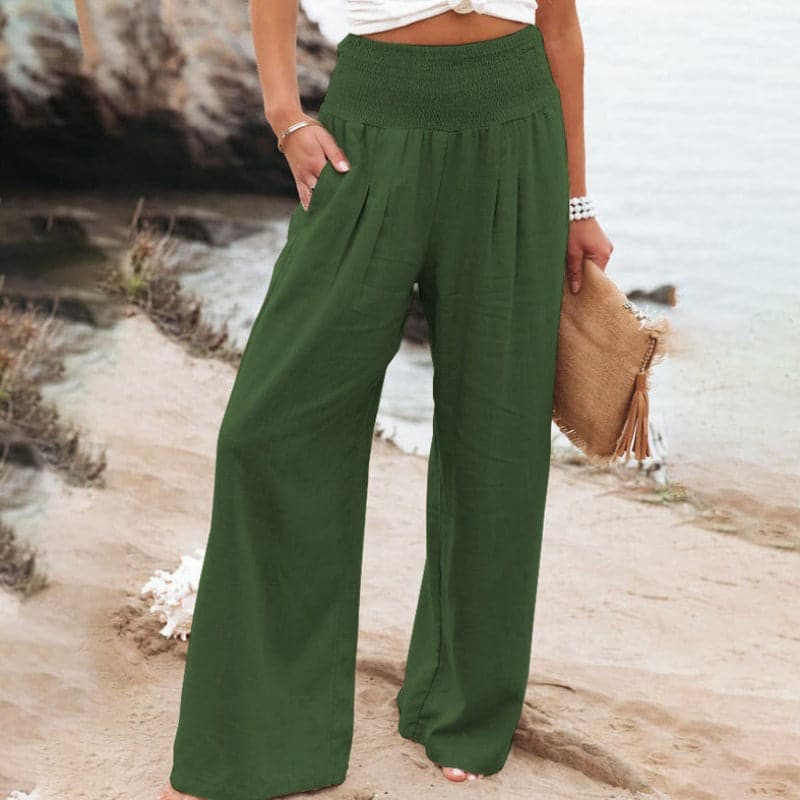Valenzora | Casual wide linen trousers for women