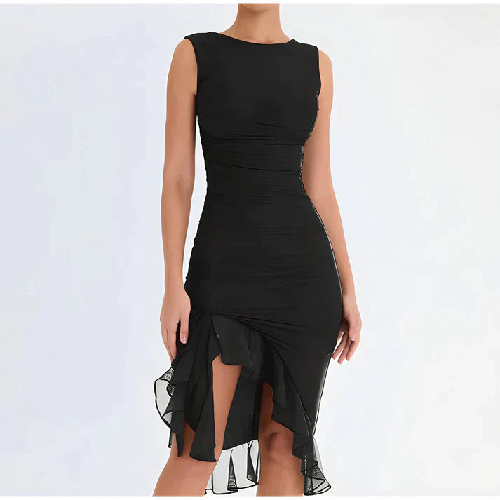 Valenzora - Elegant bodycon dress with ruffles