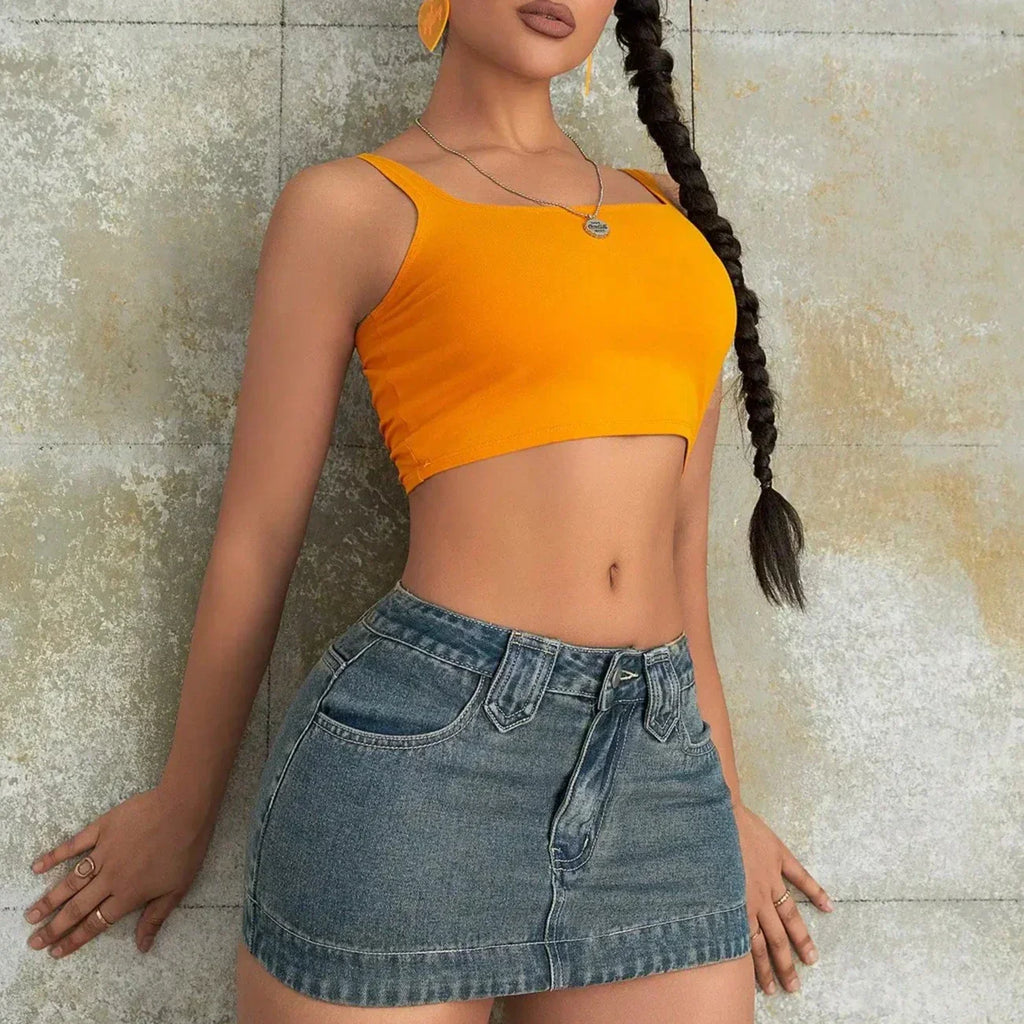 Valenzora | Low-waisted denim mini micro skirt