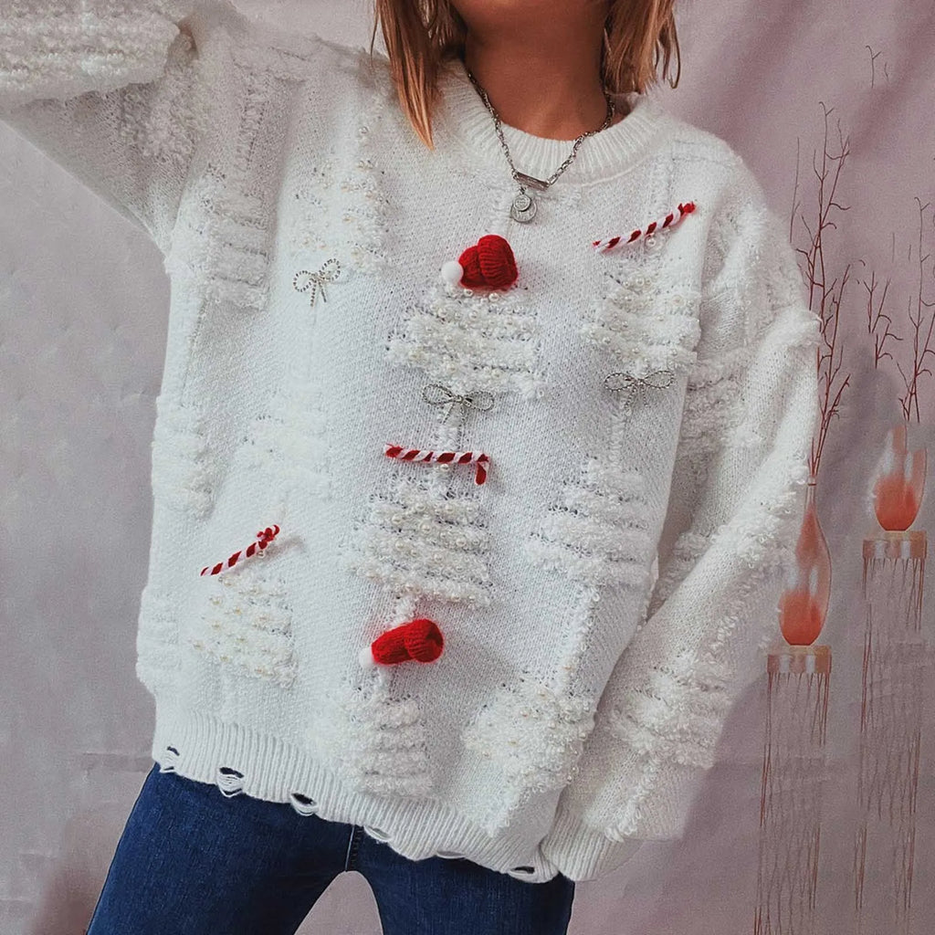 Valenzora – Hässlicher Weihnachtspullover – Damen Winterpullover mit Weihnachtsmotiv
