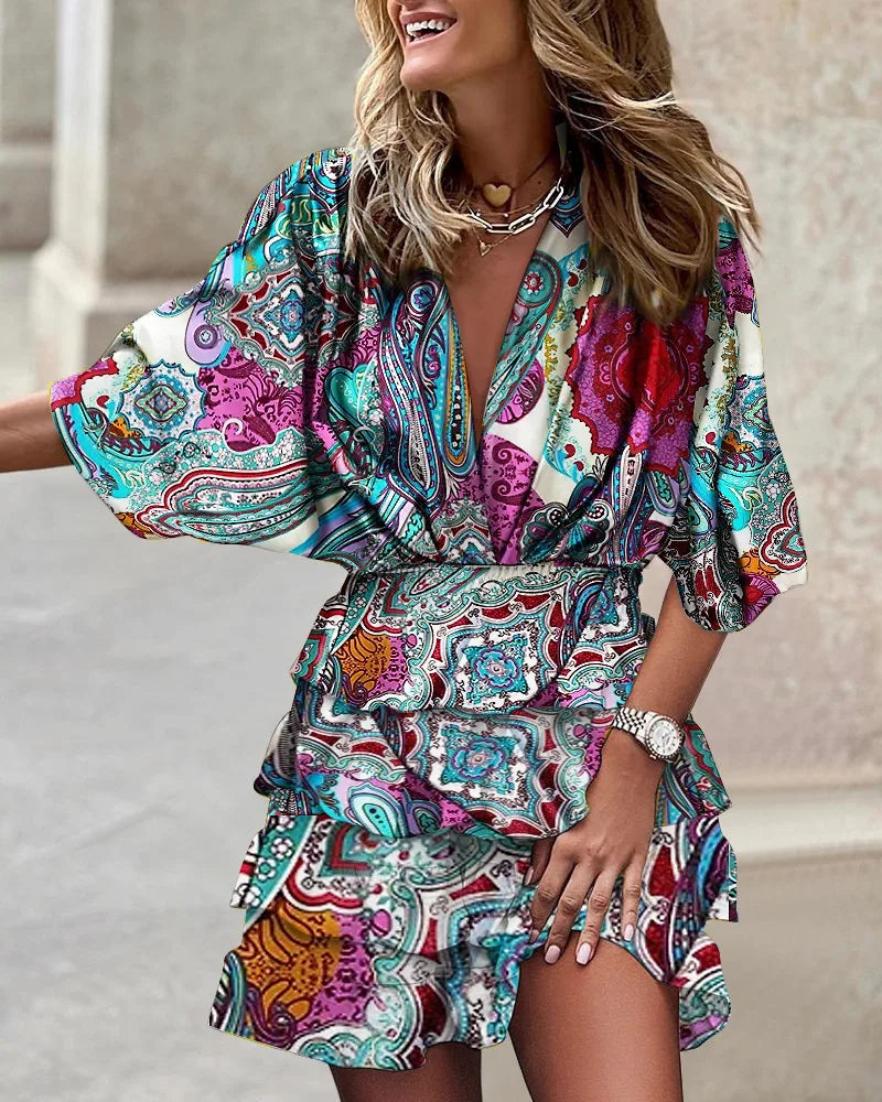 Valenzora – Stylisches, bedrucktes Minikleid
