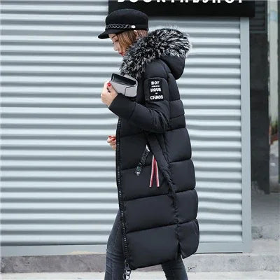 Valenzora – Damen-Winterparka – Warmer Mantel mit großer Kapuze und Fellkragen