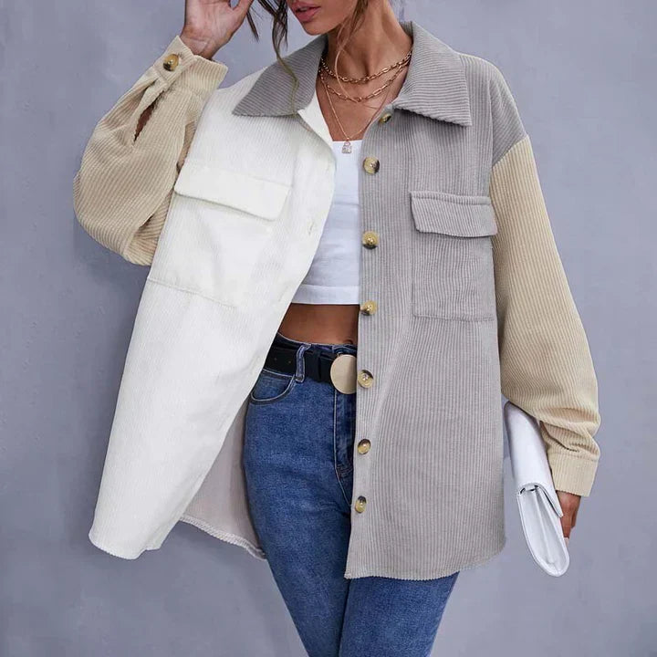 Durchgeknöpfte Cordjacke für Damen