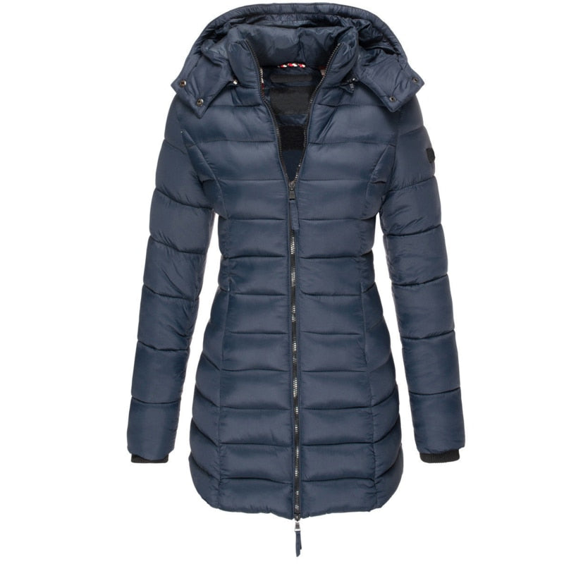 Valenzora Women's Parka Coat | Long winter jacket with hood and down filling