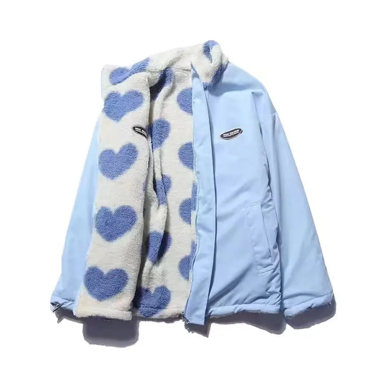 Valenzora | Reversible heart fleece jacket