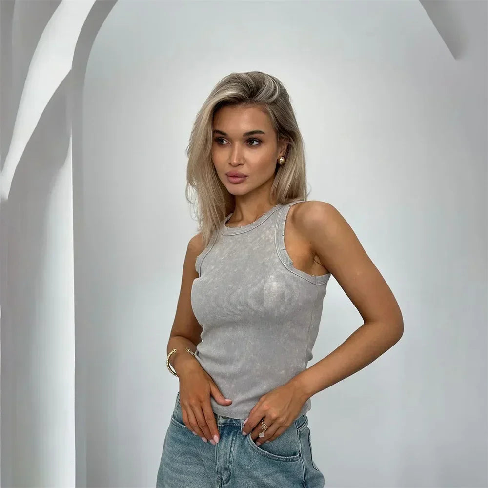 Vintage zerrissenes ärmelloses Tanktop