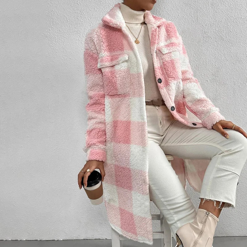 Valenzora | Karierte Damenjacke mit Polarfleece