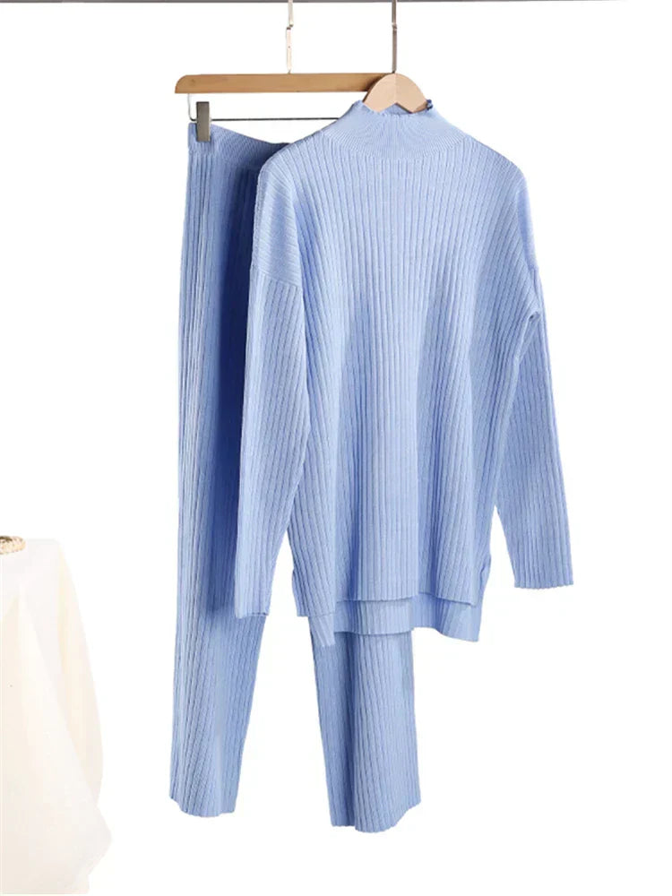 Valenzora | 3-piece loungewear set - knitted women's sweater and trousers