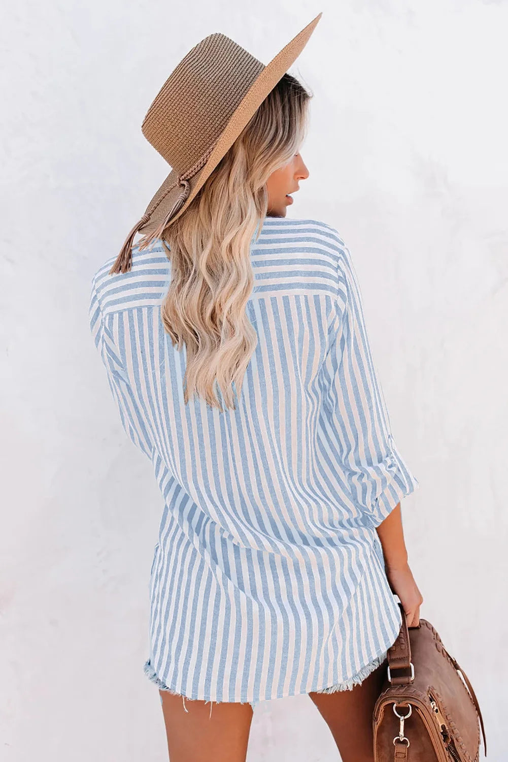 Valenzora | Classic Striped Button-Down Shirt for Women
