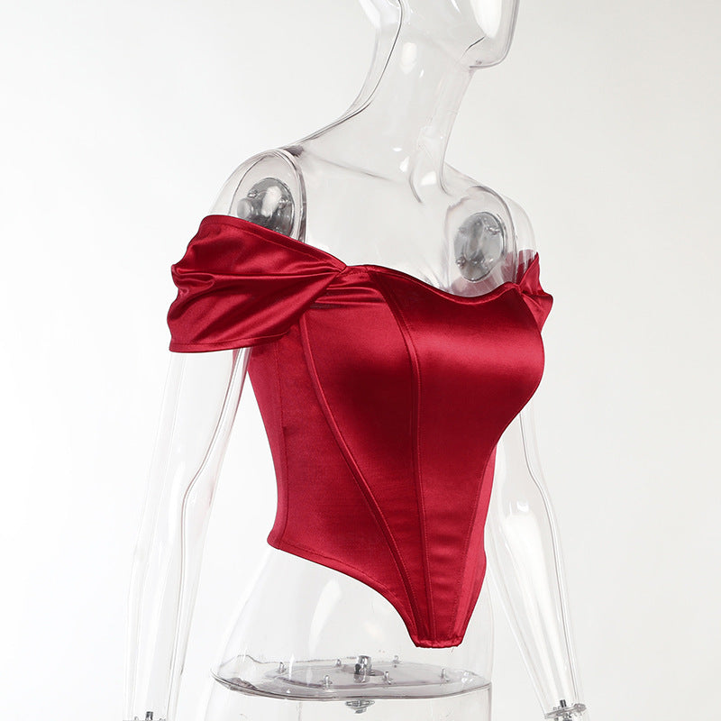 Valenzora | Satin top with puffed sleeves