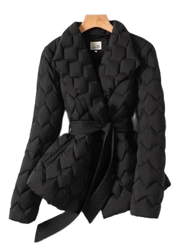Valenzora | ELEGANT DOWN COAT WITH BELT