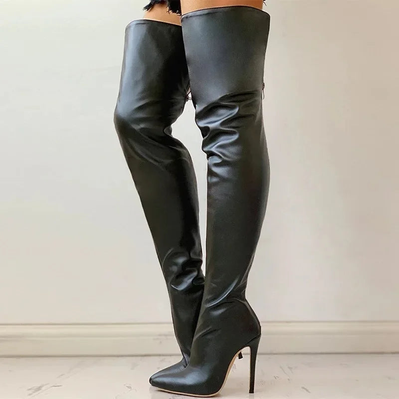 Valenzora | Thigh-high fashion boots with stiletto heels