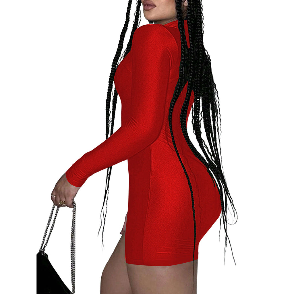 Valenzora | Smooth emerald bodysuit with full-length zipper