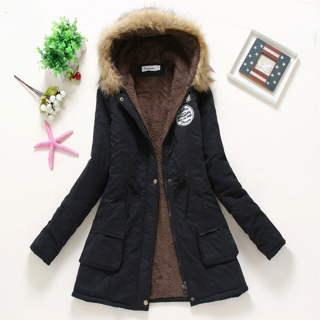 Valenzora | Fashionable winter jacket with faux fur trim
