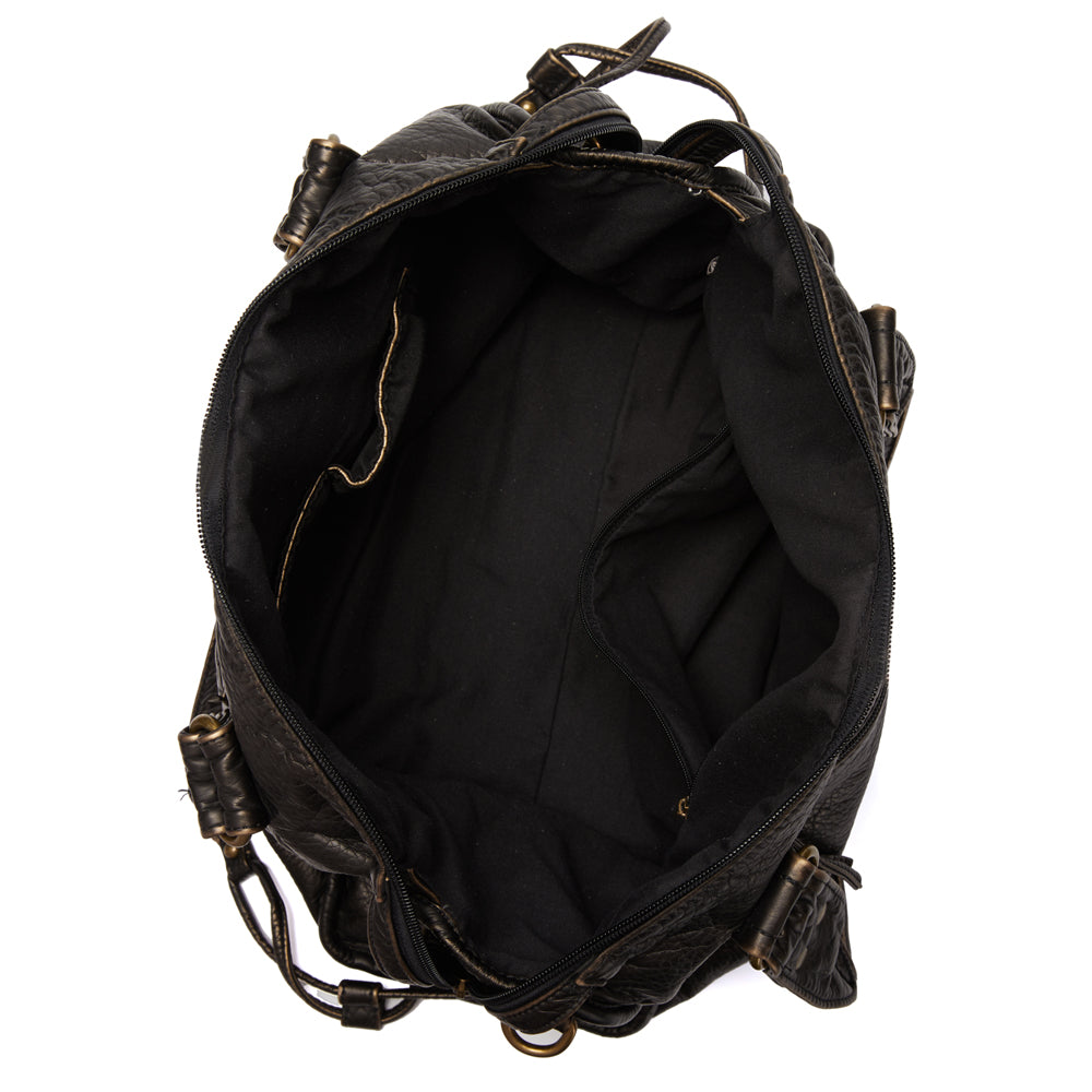 Obsidian - Luxuriöse schwarze Ledertasche