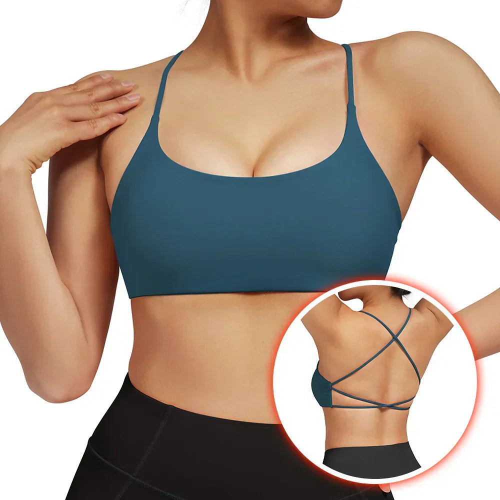 Valenzora | Backless Shockproof Fitness Sports Bra with Padding for Women