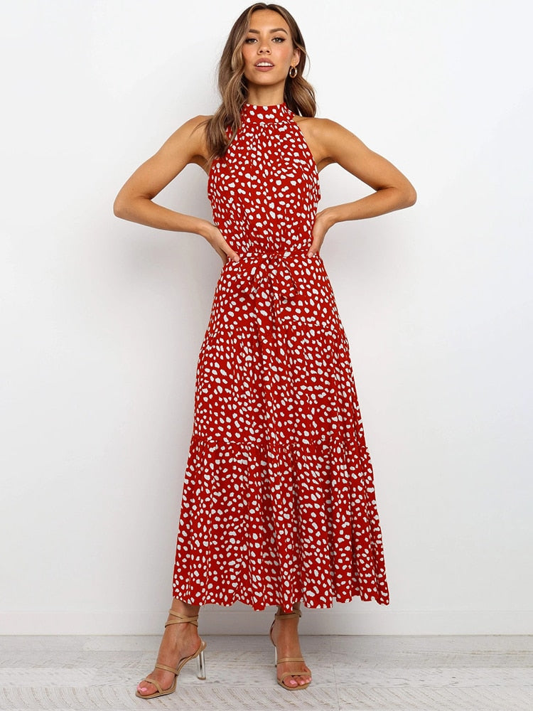 Valenzora | Tupfen-Neckholderkleid