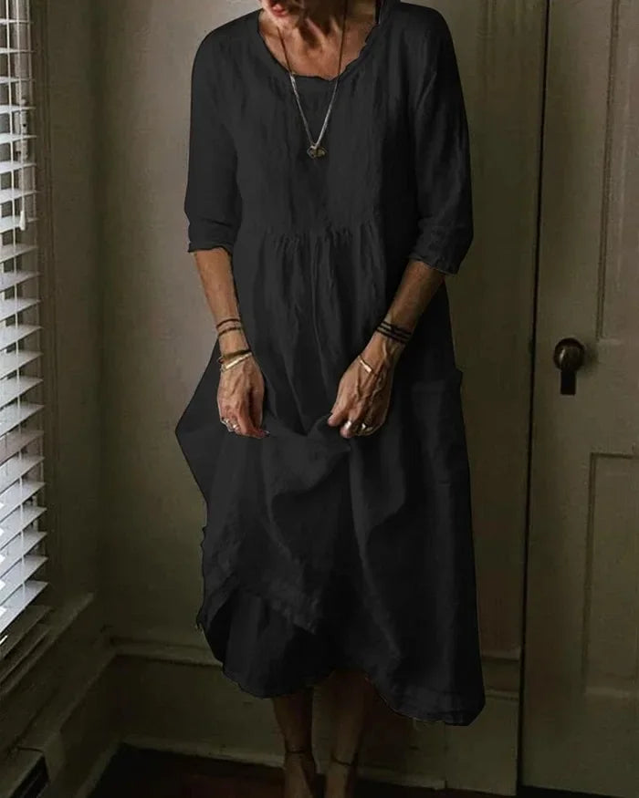 Valenzora | Oversized women's dress made of cotton-linen