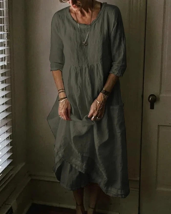 Valenzora | Oversized women's dress made of cotton-linen