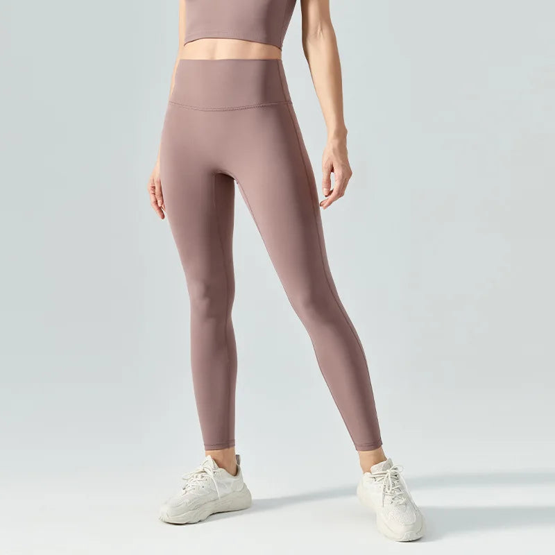 Valenzora | Emily Sportswear Naked High-Waisted Tight Yoga Pants Doppelseitig gebürstet Pfirsich Po-liftend Lauf-Sport-Fitness-Leggings