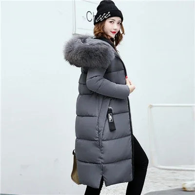 Valenzora – Damen-Winterparka – Warmer Mantel mit großer Kapuze und Fellkragen