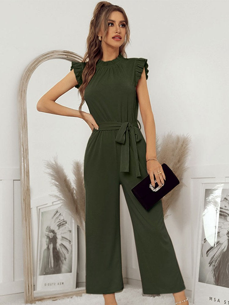 Valenzora | Pink Ruffled Jumpsuit