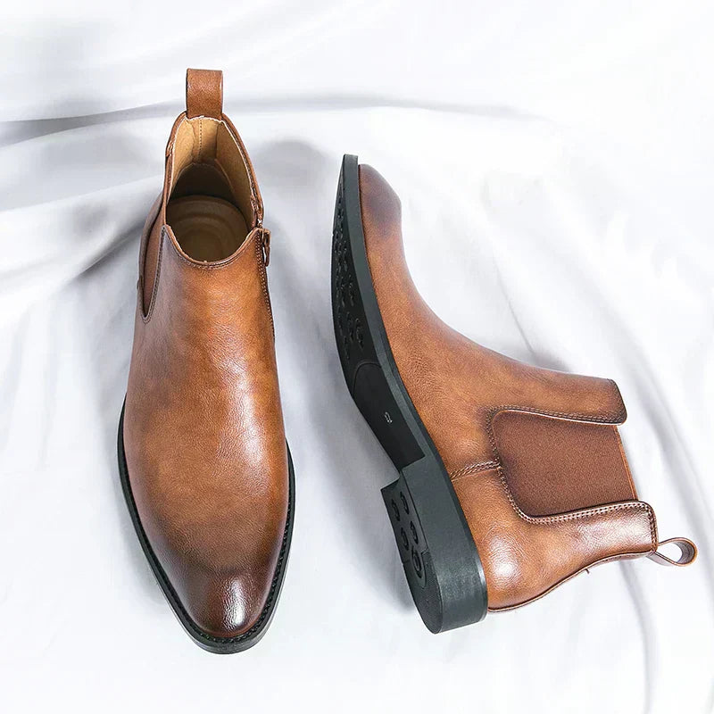 Valenzora | Lederstiefel mit Reißverschluss