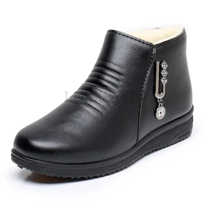 Valenzora | Stylische schwarze schicke orthopädische Stiefeletten für Damen