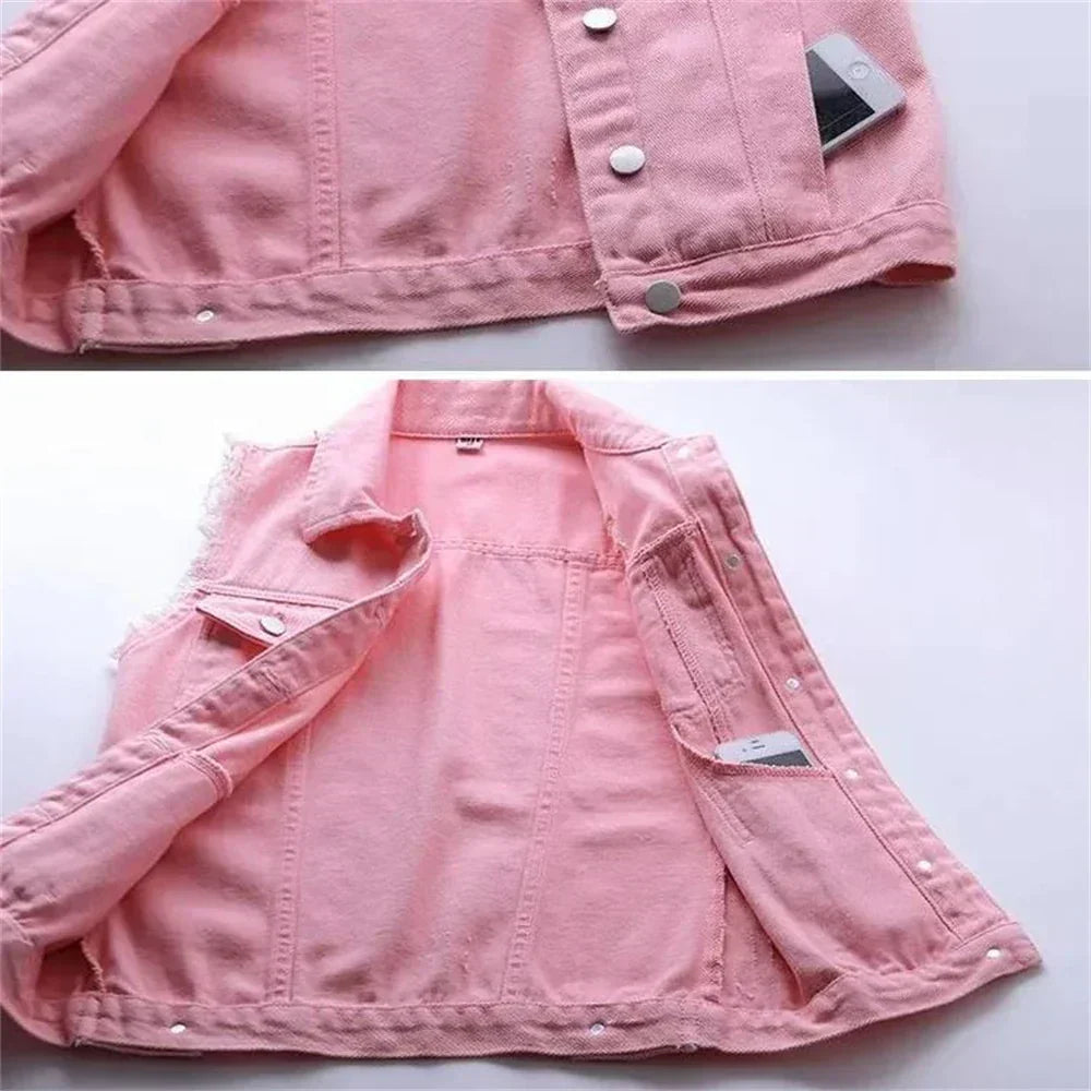 Valenzora | Denim Vest Sleeveless Frayed Button Closure Classic Collar Casual Fit