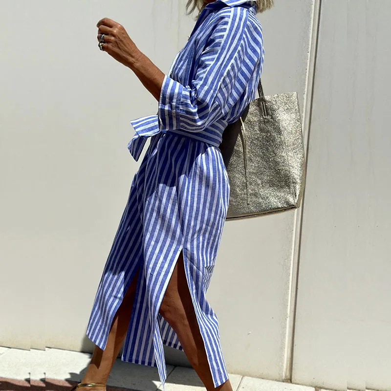 Valenzora | Striped shirt dress