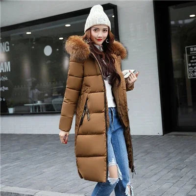 Valenzora – Damen-Winterparka – Warmer Mantel mit großer Kapuze und Fellkragen
