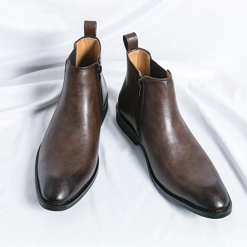 Valenzora | Lederstiefel mit Reißverschluss