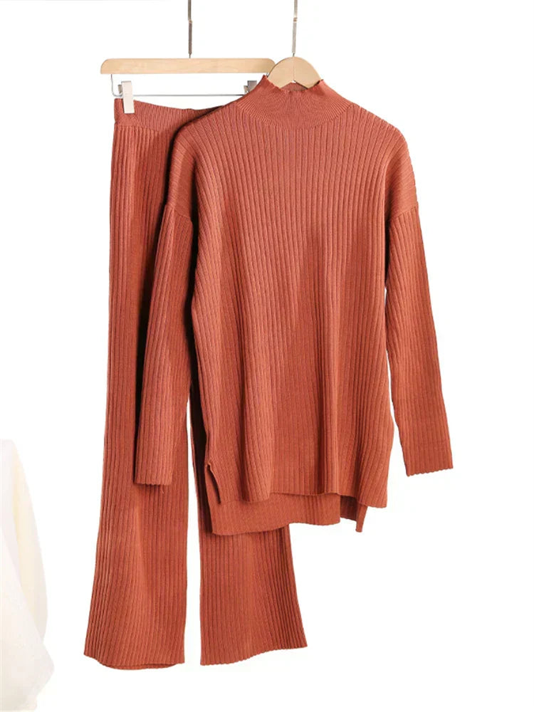Valenzora | 3-piece loungewear set - knitted women's sweater and trousers