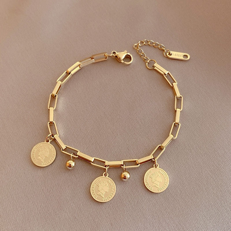 Valenzora Sparkling Freedom Bracelet | Women's Stainless Steel Round Signature Portrait Pendant